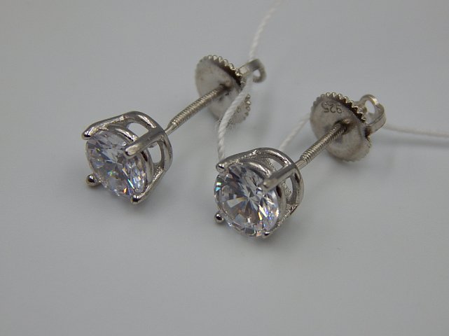 Срібні сережки з цирконієм (33032908) 4
