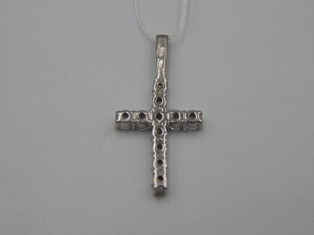 Срібний підвіс-хрест із цирконієм (32226944) 1