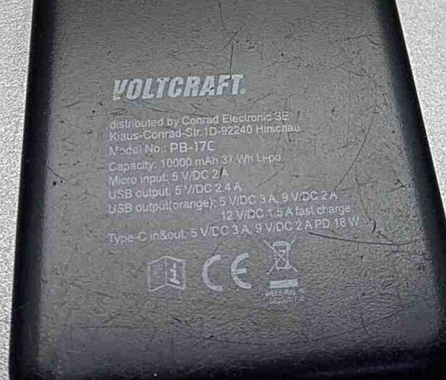 Power bank Voltcraft PB-17C 10000 mAh  2