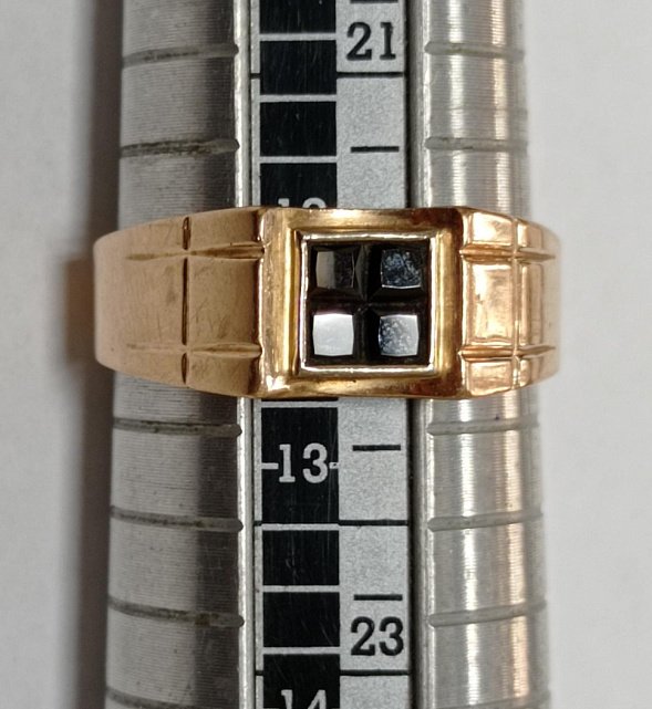 Перстень із червоного золота з оніксом (33589242)  3