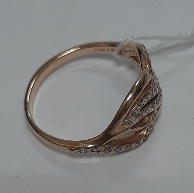 Кольцо из красного золота с цирконием (30212509) 8