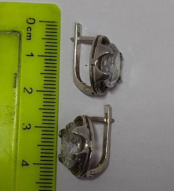Серебряные серьги с цирконием (33675809) 4