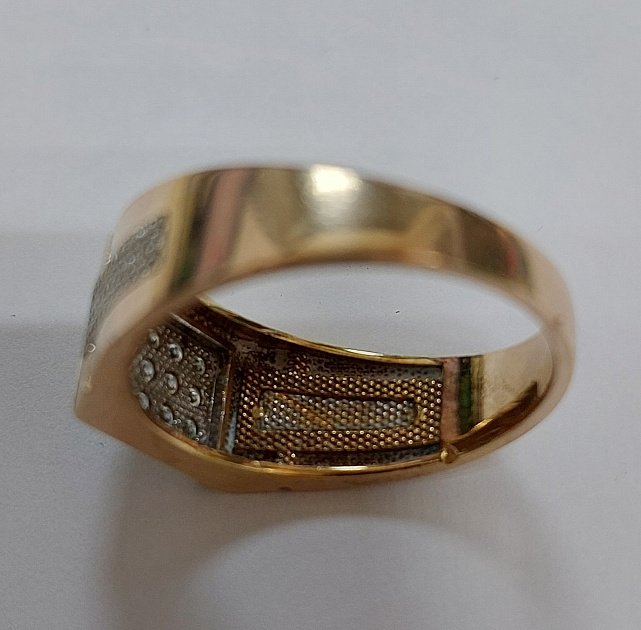 Перстень из красного и белого золота с цирконием (32956696)  7