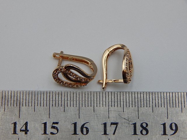 Сережки з червоного золота з цирконієм (31942537) 6