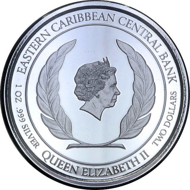 Серебряная монета 1oz Ангилья 2 доллара 2018 Восточные Карибы (29127684) 16