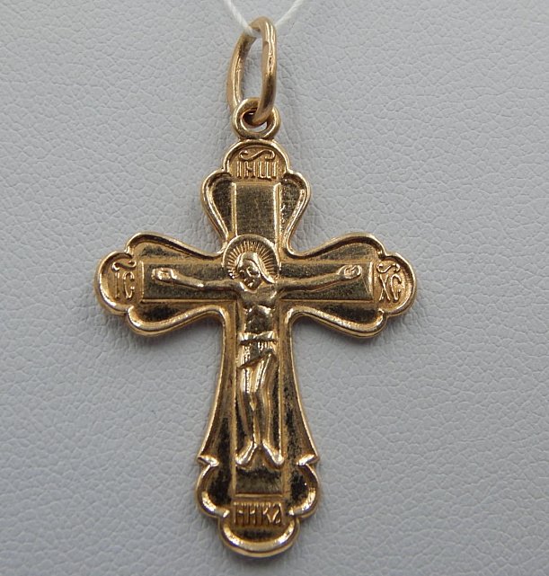 Підвіс-хрест з червоного золота (33209413) 0