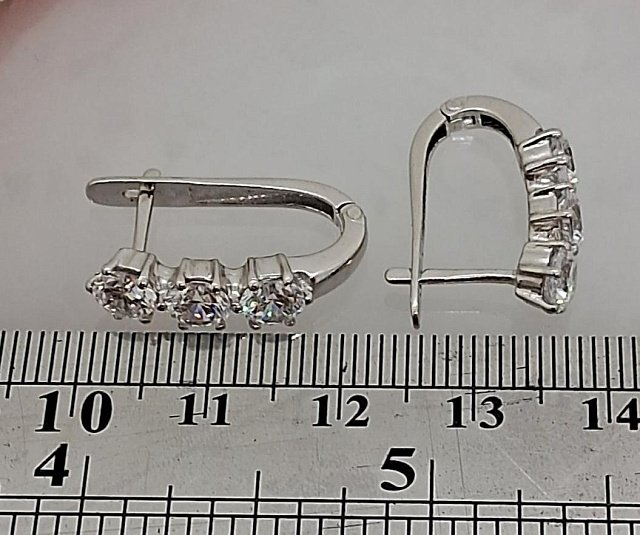 Срібні сережки з цирконієм (33636484) 4