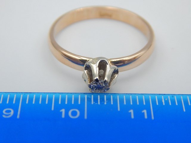 Кольцо из красного и белого золота с бриллиантом (-ми) (30711611) 3
