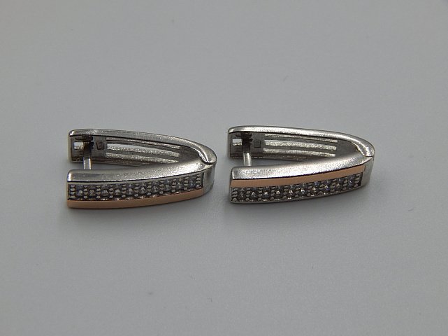 Серебряные серьги с позолотой и цирконием (31376974) 2