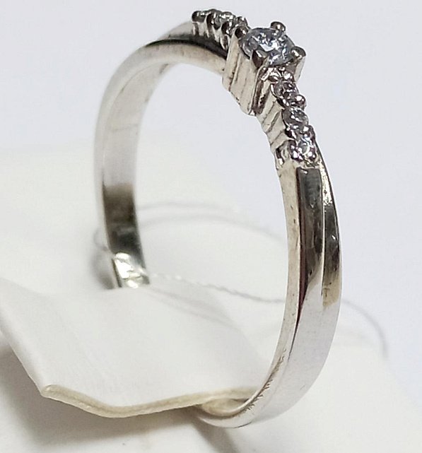 Серебряное кольцо с цирконием (28172422) 1