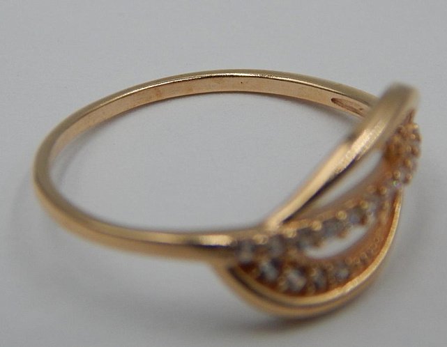 Кольцо из красного золота с цирконием (29976798) 3
