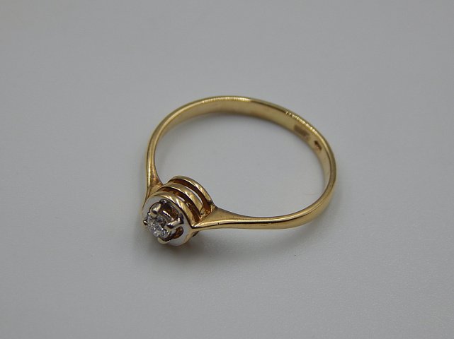 Кольцо из желтого и белого золота с бриллиантом (-ми) (31540989) 4