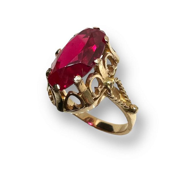 Кольцо из красного золота с цирконием (30178862) 0