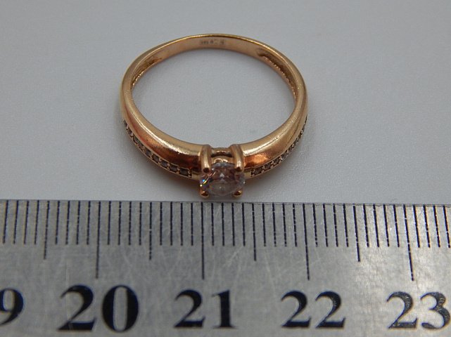 Кольцо из красного золота с цирконием (30808819) 4