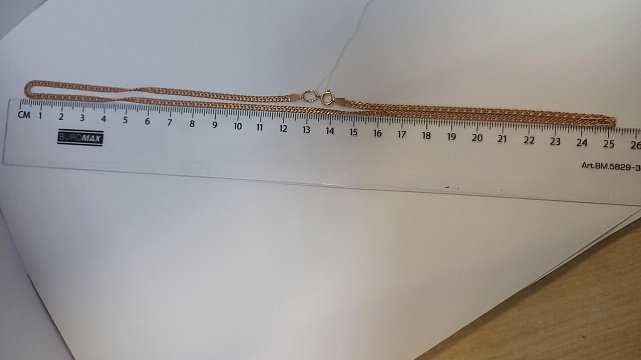 Ланцюжок з червоного золота з плетінням подвійний Ромб (33812970) 1