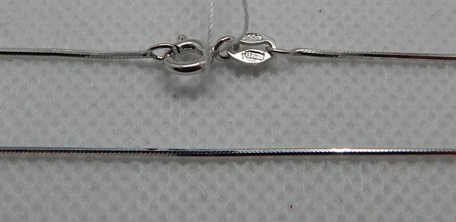 Серебряная цепь с плетением Снейк (30631148) 0