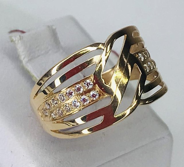 Кольцо из красного золота с цирконием (31858766)  1