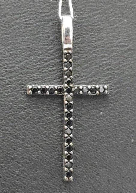 Срібний підвіс-хрест із цирконієм (30703330) 0
