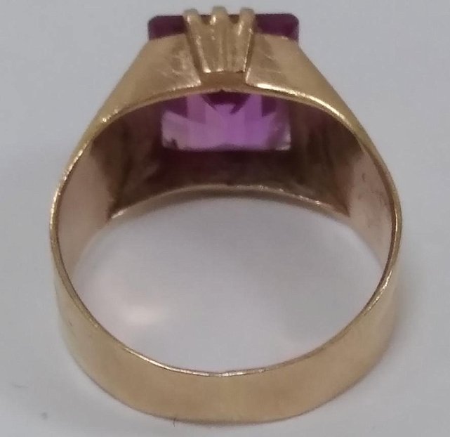 Кольцо из красного золота с корундом (28166500) 3