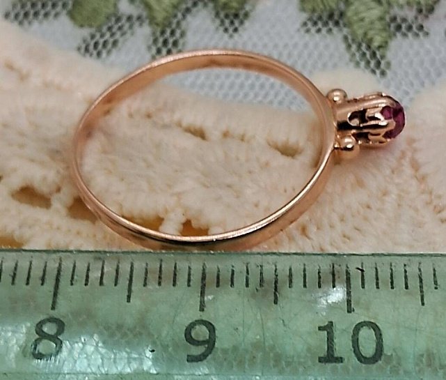 Кольцо из красного золота с корундом (32651134)  6