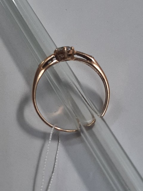 Кольцо из красного золота с цирконием (33666992) 1