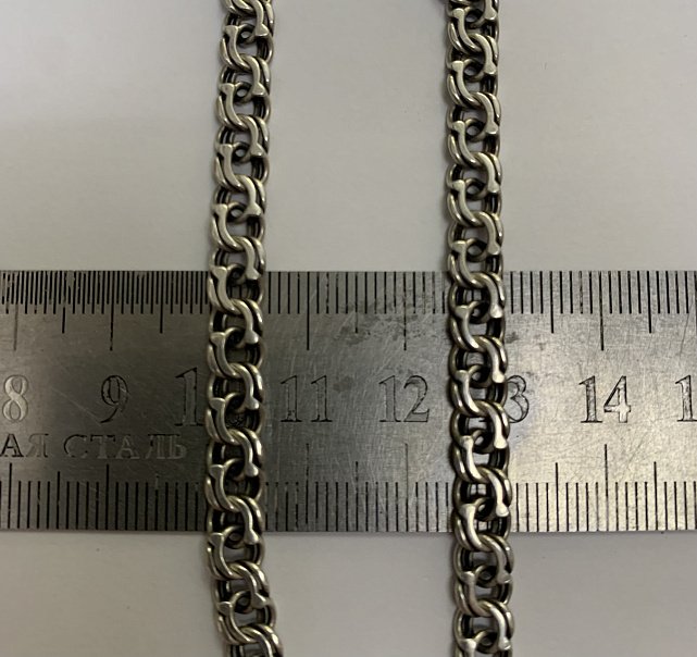 Серебряная цепь с плетением Бисмарк (33905941) 3