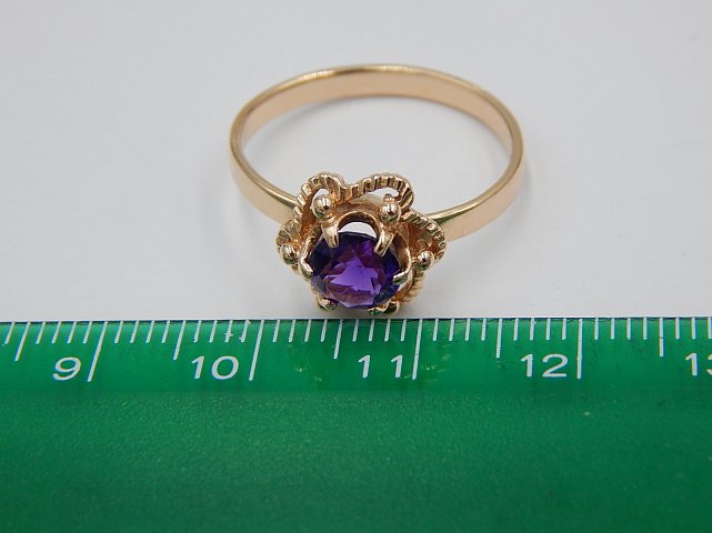 Кольцо из красного золота с цирконием (26259205) 6