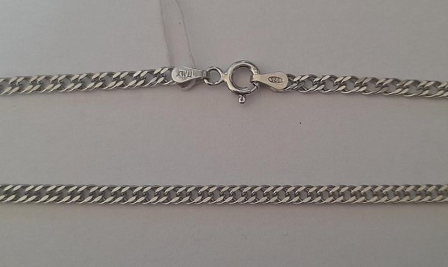 Серебряная цепь с плетением Двойной ромб (30826421) 0