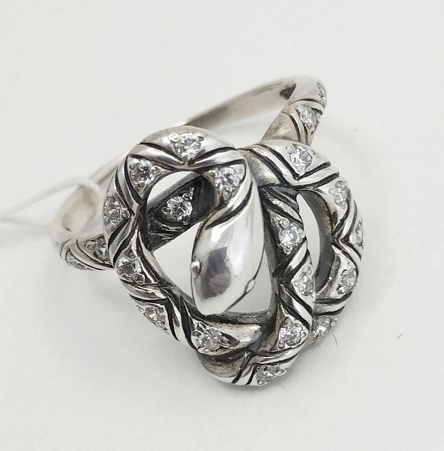 Серебряное кольцо с цирконием (33435975) 0