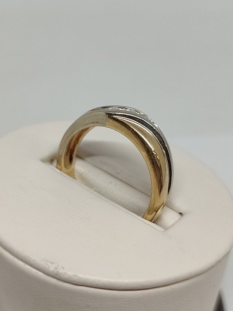 Кольцо из желтого и белого золота с бриллиантом (-ми) (32010512) 5