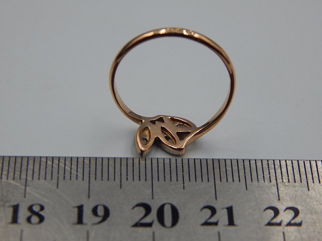 Кольцо из красного и белого золота с бриллиантом (-ми) (31646427) 3