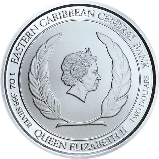 Серебряная монета 1oz Гренада 2 доллара 2018 Восточные Карибы (29127591) 1