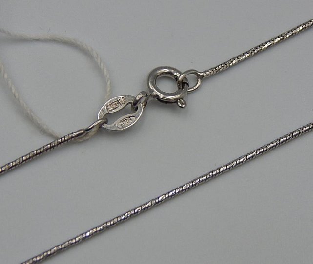 Серебряная цепь с плетением Снейк (33684993) 0