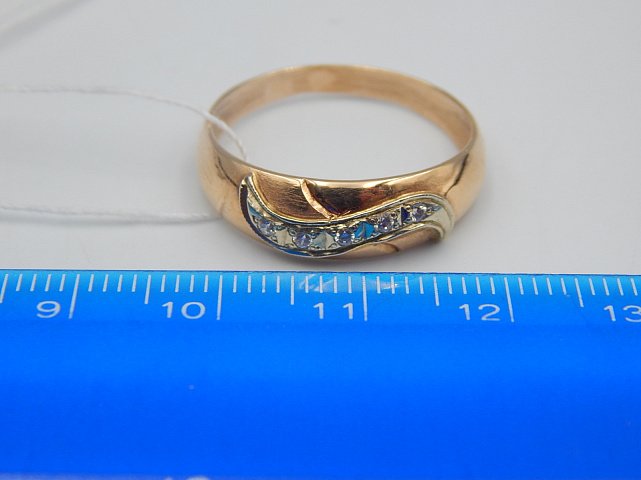 Кольцо из красного и белого золота с цирконием (33670280)  4