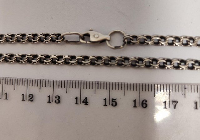 Серебряная цепь с плетением Бисмарк (33723827) 1