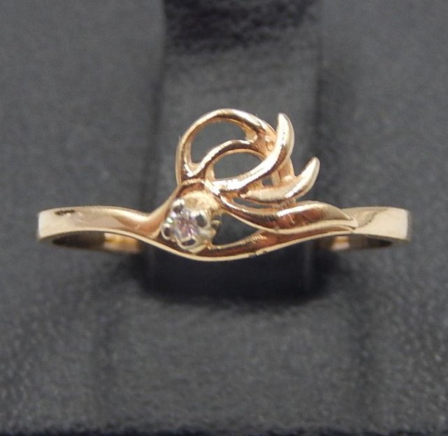 Кольцо из красного золота с цирконием (31549358) 0