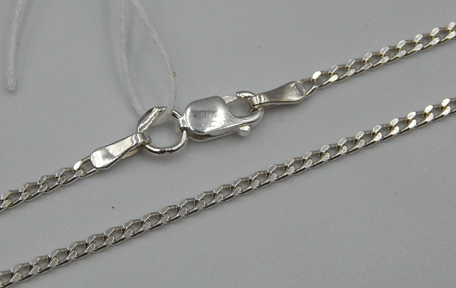 Серебряная цепь с плетением панцирное (32546609) 0