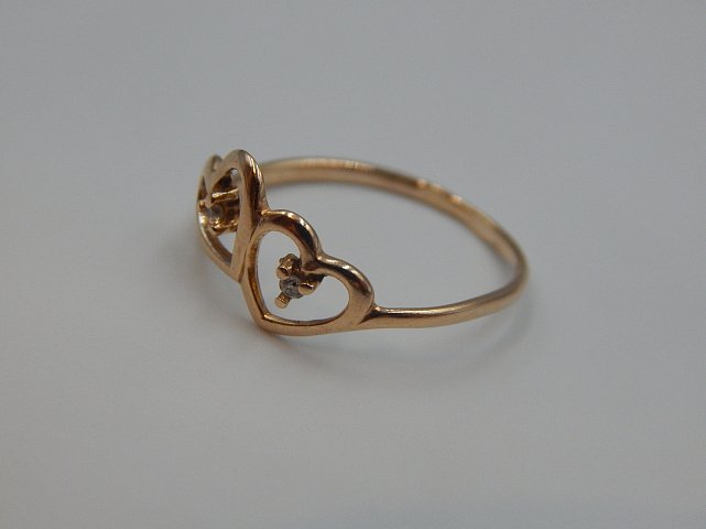 Кольцо из красного золота с цирконием (33470109)  2