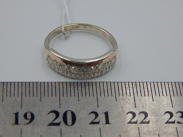 Серебряное кольцо с позолотой и цирконием (30537189) 7