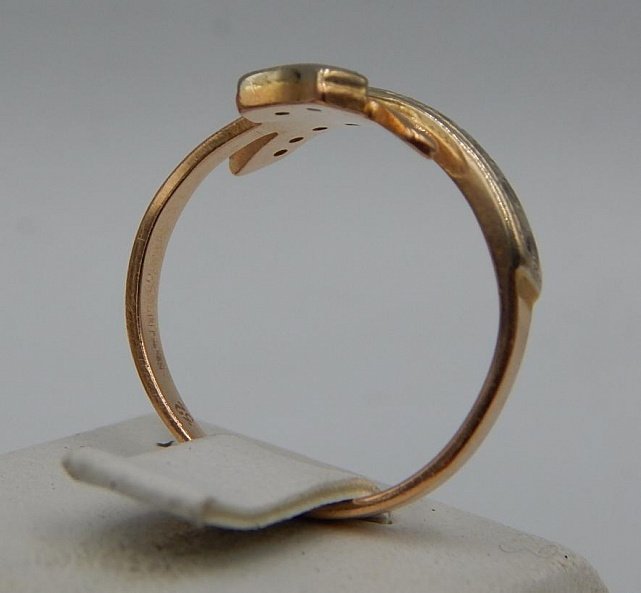 Кольцо из красного и белого золота с цирконием (26225825) 5