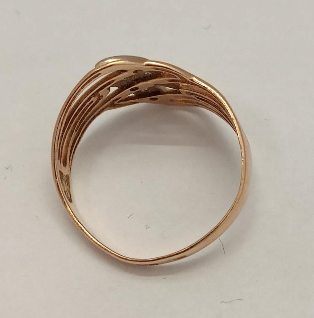 Кольцо из красного и белого золота с цирконием (33885167)  1