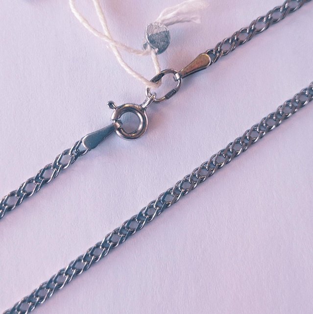 Серебряная цепь с плетением Двойной ромб (33620084) 0