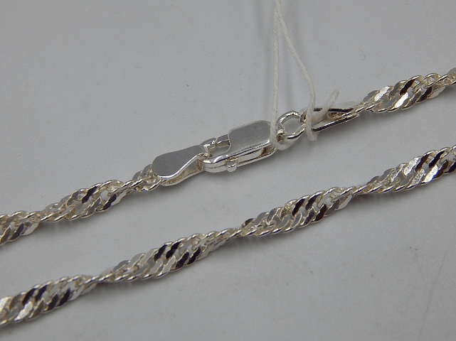 Срібний ланцюг із плетінням Сінгапур (31136641) 0
