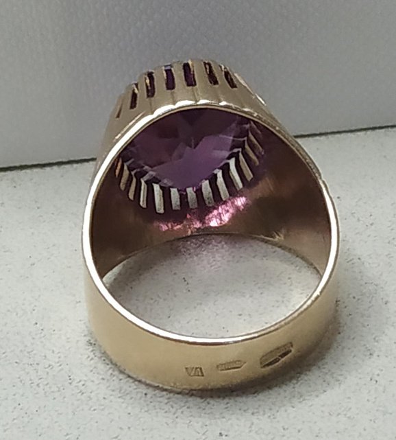 Кольцо из красного золота с корундом (30459489) 3