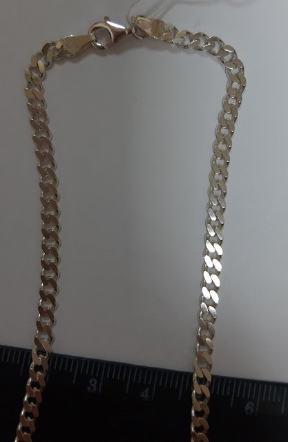 Серебряная цепь с плетением панцирное (30515841) 3