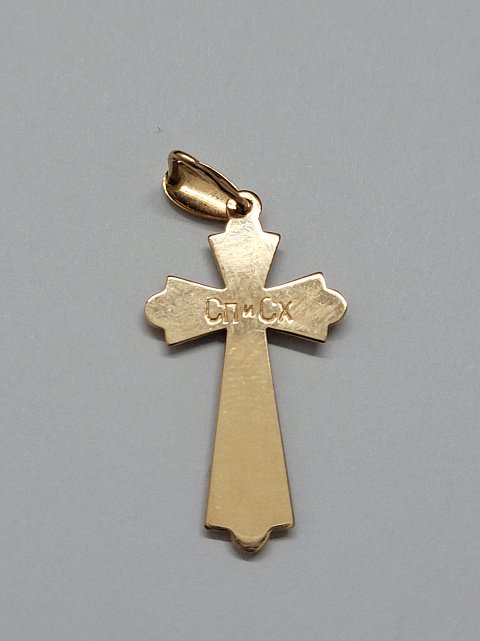 Підвіс-хрест з червоного та білого золота (31823789) 2