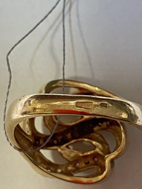 Кольцо из красного золота с цирконием (32872568) 4