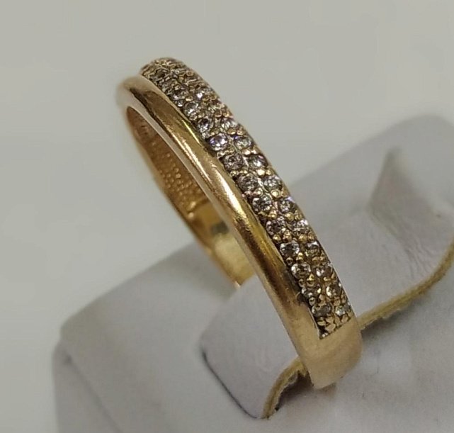 Кольцо из красного золота с цирконием (33699454) 1