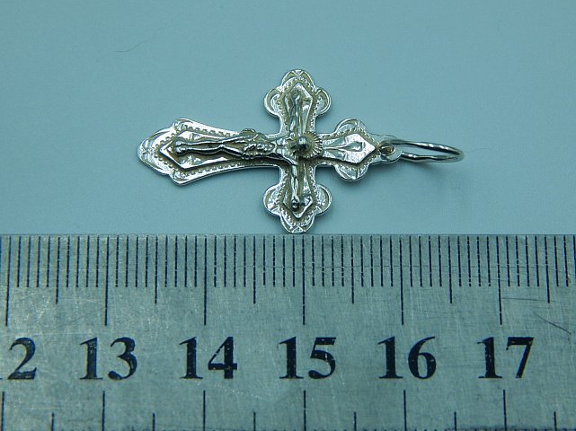 Срібний підвіс-хрест (33015808) 2