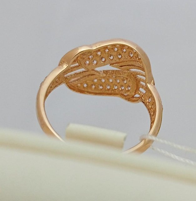 Кольцо из красного золота с цирконием (31961330) 2